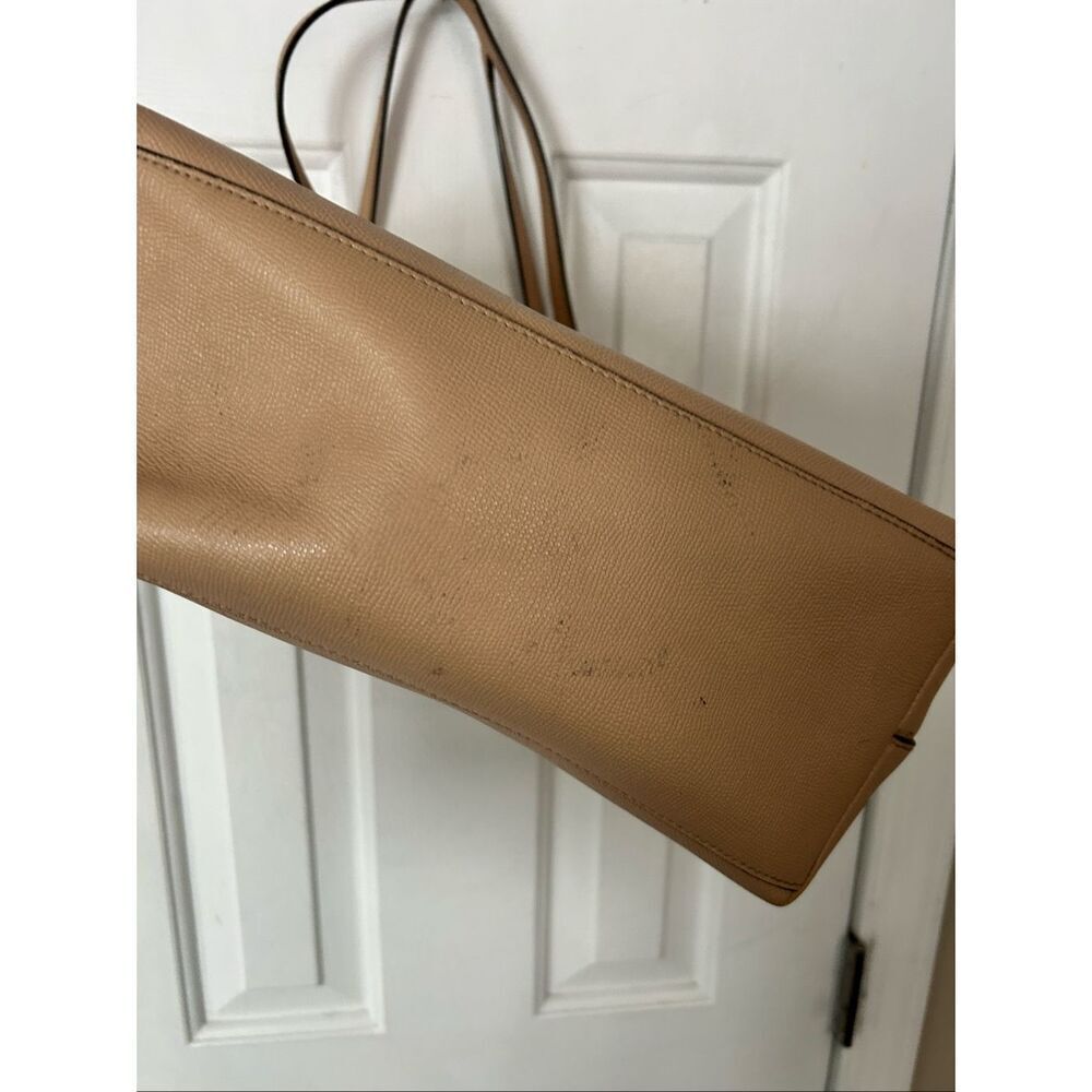 Coach tan toteNude Toned CITY Zip Crossgrain Leather Tote Purse Bag work purse - Picture 5 of 8